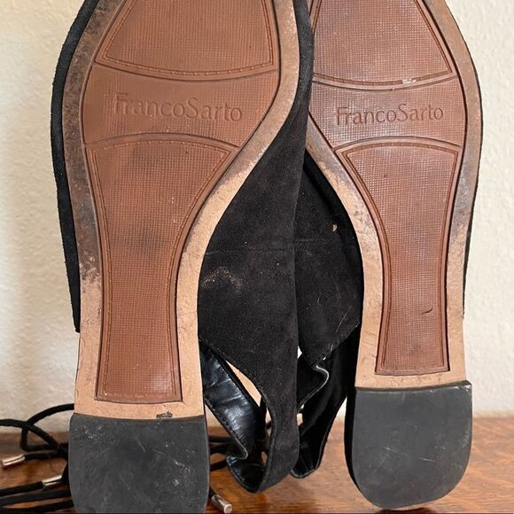Franco Sarto Lace Up Flats Black - Picture 3 of 8